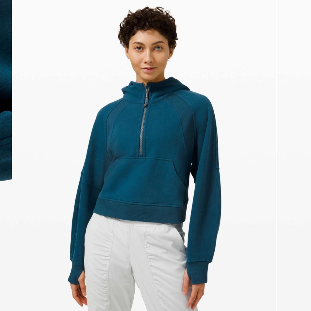 Lululemon Scuba Oversized 1/2 Zip Hoodie XS/S Blue Borealis